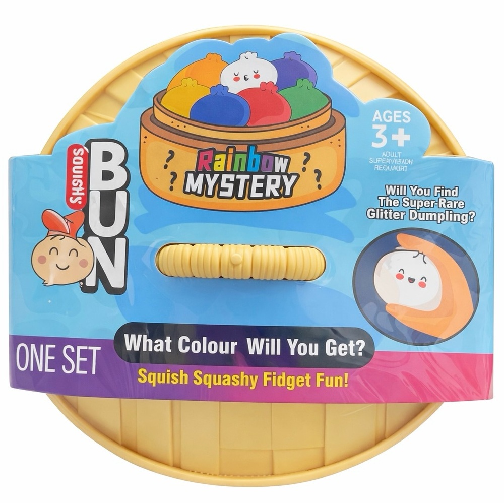 Viral Squishy Bun Dumpling Rainbow Mystery Kawaii Stress Toy TikTok Trend.